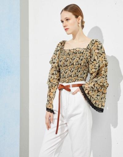 Top Floral Volantes