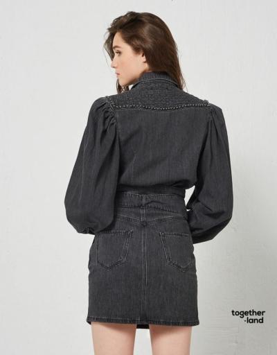 Camisa BSB Denim Tachas