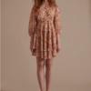 Vestido corto de cuadros y flores