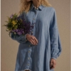 Vestido denim cuello camisero