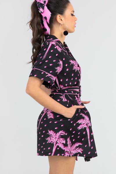 Camisero Corto Pin Up - Pink Paradise Lolina