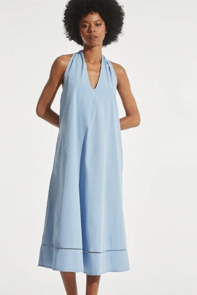 Maxi vestido de algodón con estilo cruzado BSB