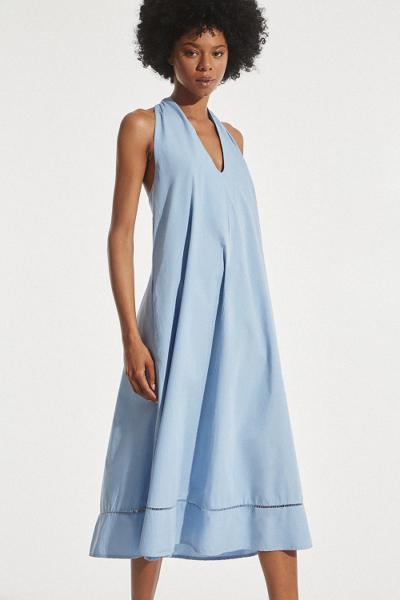 Maxi vestido de algodón con estilo cruzado BSB
