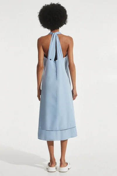 Maxi vestido de algodón con estilo cruzado BSB