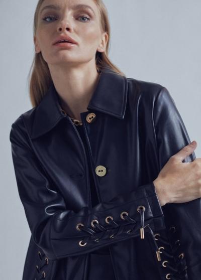 Chaqueta Detalle Piel Eyelets By Maite