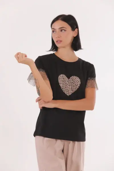 Camiseta Corazón Leopardo Mimi-Mua