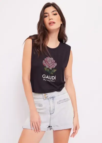 Camiseta Strass Logotipo Gaudí