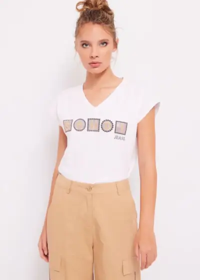Camiseta Estampado Con Logotipo Gaudí