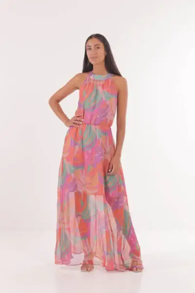 Vestido Largo Estampado Tahiti Mimi Mua