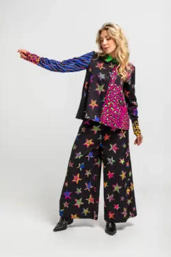 Camisa Combinada de estampado de estrellas con animal print - Shiny Girl Lolina